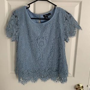Blue lace blouse